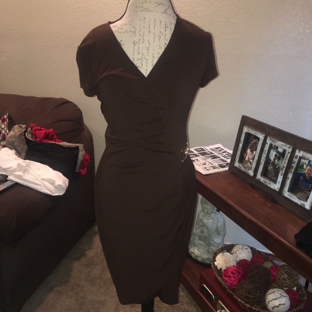 Cache Brown & Gold Dress